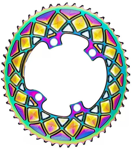 absoluteBLACK Premium Oval 110BCD 52T 4B Shimano 9100/8000 2x Rainbow Chainring