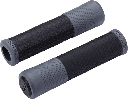 BBB Viper 130mm Kraton Rubber/Gel MTB Grips Black/Grey