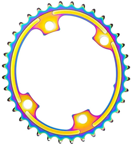 absoluteBLACK Premium Oval 110BCD 34T 4B Shimano 9100/8000 2x Rainbow Chainring