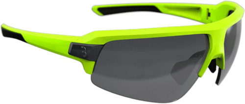 BBB Impulse Sports Glasses Matte Neon Yellow/Black Frame Smoke Lens