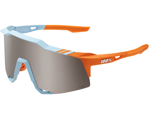 100% Speedcraft Sunglasses Soft Tact Two Tone (HiPER Silver Mirror Lens)