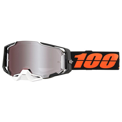 100% Armega MTB Goggles HiPER Mirror Silver Lens Blacktail Black