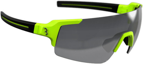 BBB Fullview Sports Glasses Matte Neon Yellow/Black Frame Smoke Lens