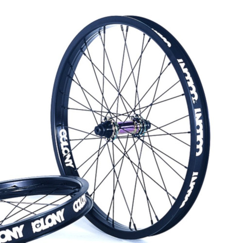 Colony Pintour Front Wheel (Pintour Pinned Rim & Wasp Hub) Black/Rainbow