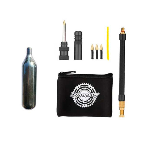 Dynaplug Air Road w/ Pouch & Hose 2x16g Co2 Tubeless Repair Kit Black