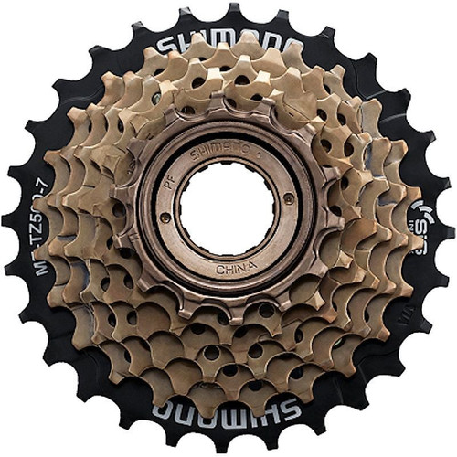 Shimano MF-TZ500 14-28T 7sp Multi Freewheel Cassette Black/Gold