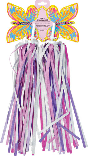 Rex Handlebar Streamers Silver/Pink/Purple