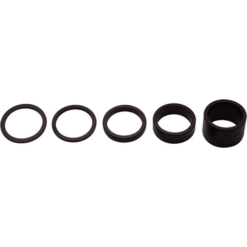 PRO 2/2.5/5/10/20mm 1-1/8" Alloy Fork Steerer Spacer Set Black
