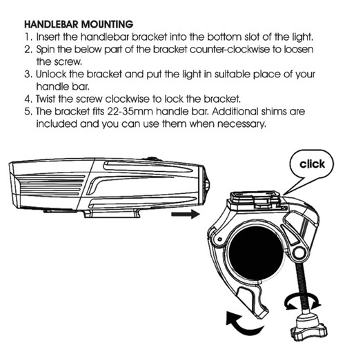Moon RB-26 35mm Oversize Handlebar Front Light Bracket
