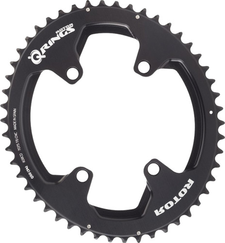 Rotor Q Rings 52T 110BCD 4 Bolt Spider Mount Oval Chainring Black