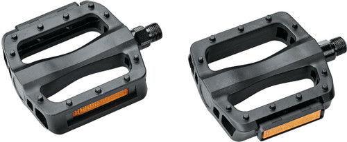 Rex Plastic 9/16" One-Piece Flat MTB Pedals w/ Moulded Pins Black