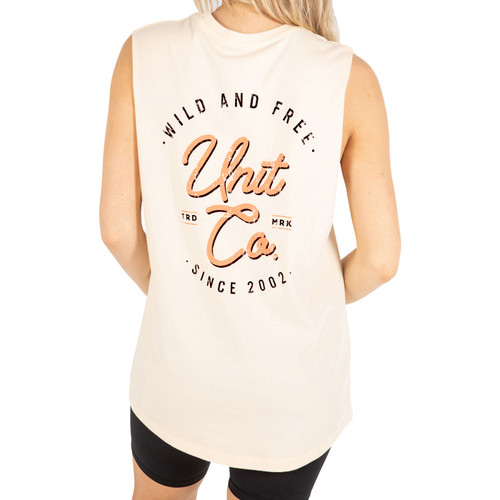 UNIT Licorice SL Womens Muscle T-Shirt Cream 2022