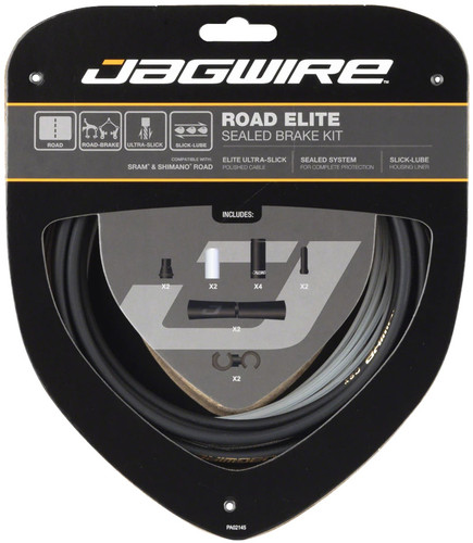 Jagwire Road Elite Sealed Brake Cable Kit Black for SRAM + Shimano