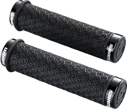 SRAM 130x33mm DH Silicone Locking Grips Black (with Double Clamps & End Plugs)