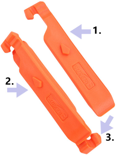Super B Classic Series Tyre Levers TB-TL01 3Pack Orange