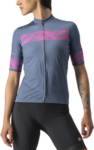 Castelli Fenice SS Jersey Light Steel Blue/Pink Fluo 2022