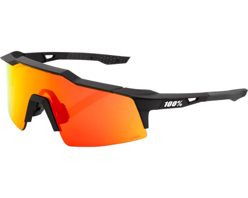 100% Speedcraft SL Sunglasses Soft Tact Black (HiPER Red Multilayer Mirror Lens)