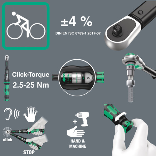 Wera A5 Click-Torque Wrench 1/4" Drive Kit 2.5 - 25Nm