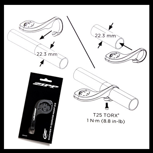 Zipp 22.3mm Quickview TT Computer Mount for Garmin Edge