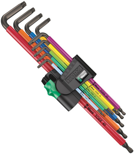 Wera 967/9 Torx 1 Extra Long L-Key Set Blacklaser Multicolour