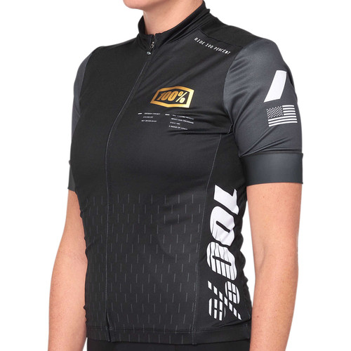100% Exceeda SS Womens Jersey Black/Charcoal