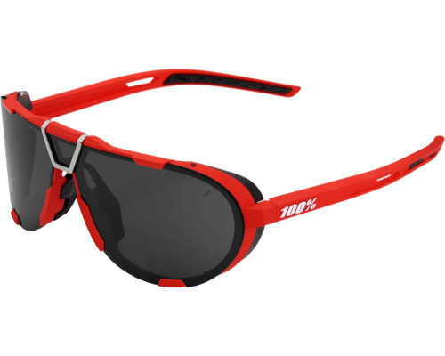 100% Westcraft Sunglasses Soft Tact Red (Black Mirror Lens)
