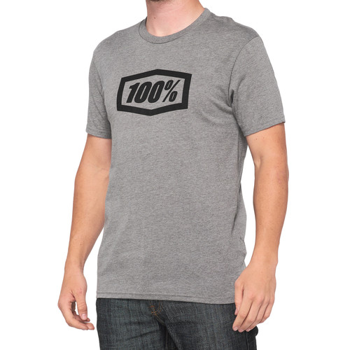 100% ICON Short Sleeve Tee Heather Grey