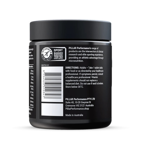 PILLAR Performance Ultra B Active Peak Performance 60 Tablets