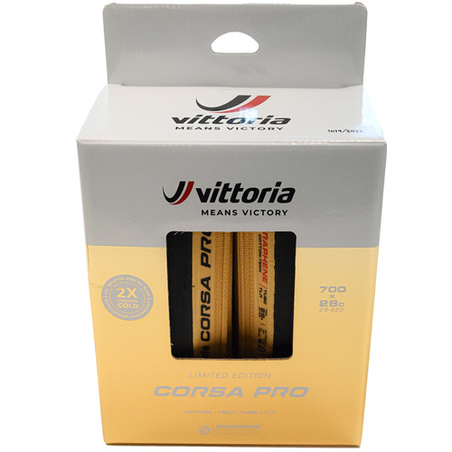Vittoria Corsa PRO Gold Limited Edition 700x28c TLR Twin Pack