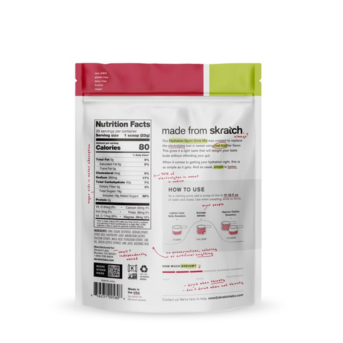 Skratch Labs Sport Hydration Drink Mix Rasp-Lime + Caff 440g