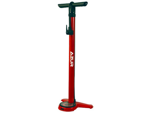 Azur Sirocco Dual Head Floor Pump - Red