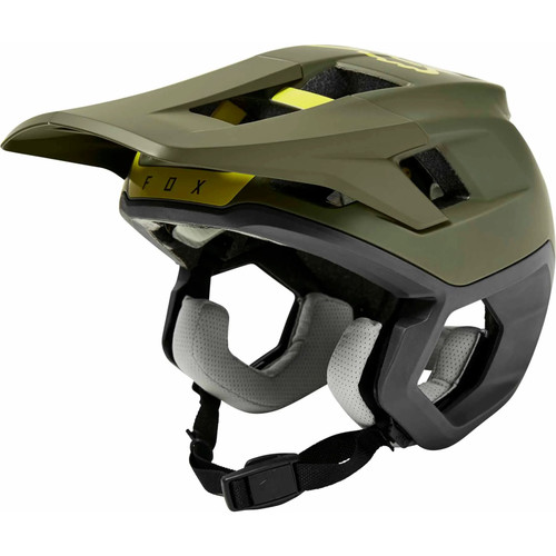 Fox Dropframe Pro Runn AS Olive Green MTB Open Face Helmet