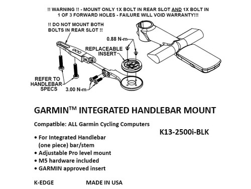 K-Edge Garmin Integrated Handlebar System (IHS) Mount