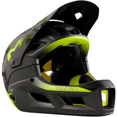 MET Parachute MCR Full Face MTB Helmet Camo/Lime Green