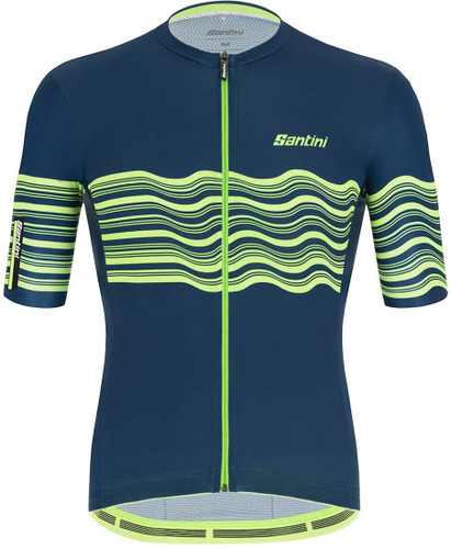 Santini Tono Profilo SS Jersey - Green/Blue