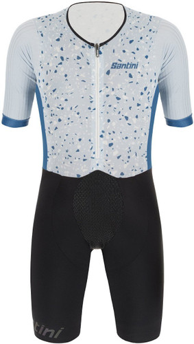 Santini Viper Pietra Short Sleeve Tri Suit - Teal