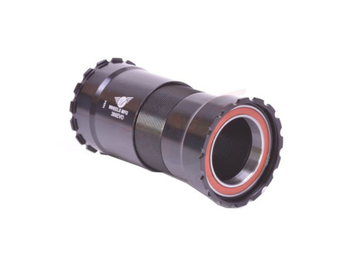 Wheels MFG 386EVO 30mm Angular Contact PressFit Threaded Bottom Bracket - Black