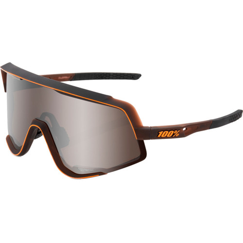 100% Glendale Sunglasses Matte Translucent Brown Fade 2021 (HiPER Silver Mirror Lens)