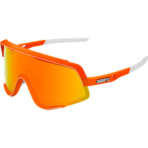 100% Glendale Sunglasses Neon Orange/Hiper Red Multilayer Mirror Lens