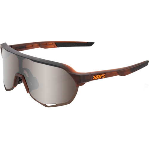 100% S2 Sunglasses Matte Translucent Brown Fade 2021 (HiPER Silver Mirror Lens)