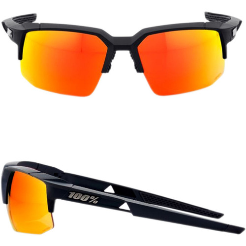 100% Speedcoupe Sunglasses Soft Tact Black/Hiper Red Multilayer Mirror Lens