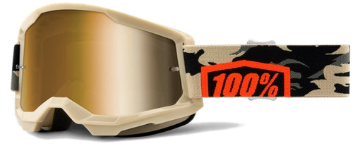 100% Strata 2 MTB Goggles Kombat/True Gold Lens