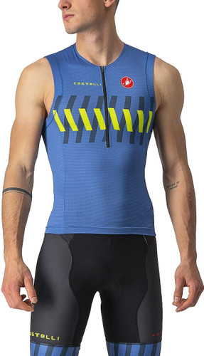 Castelli Free Tri 2 Sleeveless Top Cobalt Blue/Lime 2022