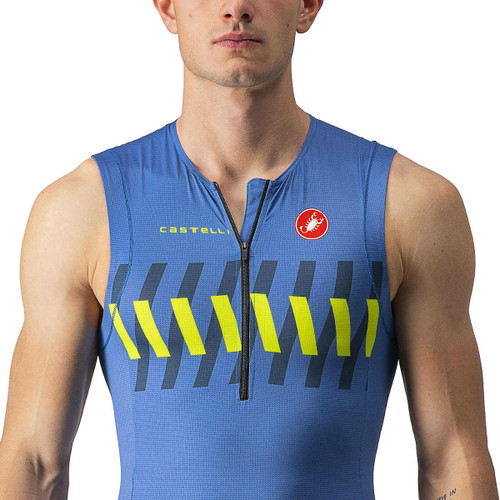 Castelli Free Tri 2 Sleeveless Top Cobalt Blue/Lime