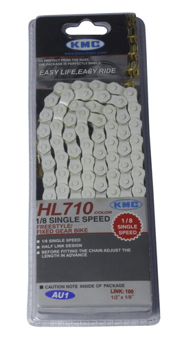 KMC HL710 1/2"x1/8" 100L BMX/SS/Fix Chain White