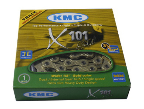 KMC X101 1/2"x1/8" 112L Single Speed Chain Gold