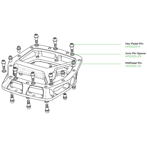 Hope F22 Pedal Pins 30 LG 18XM4 & 30 Washers