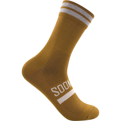 Soomom Reflective Chic Logo Cycling Socks Latte Brown