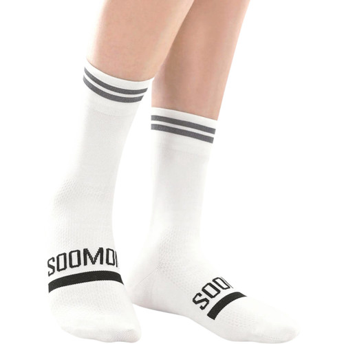 Soomom Reflective Chic Logo Cycling Socks White