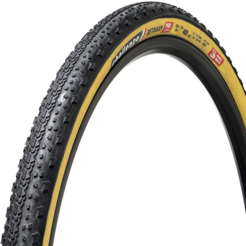 Challenge Getaway Pro HTLR Open Tubular Folding Clincher Tyre Black/Tan 700 x 36mm